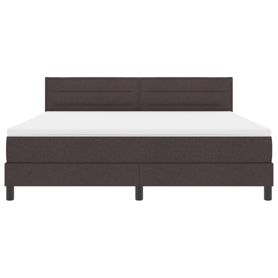 Boxspringbed met matras en LED stof donkerbruin 180x200 cm