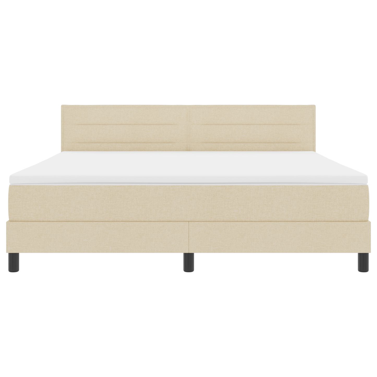 Boxspringbed met matras en LED stof crèmekleurig 180x200 cm