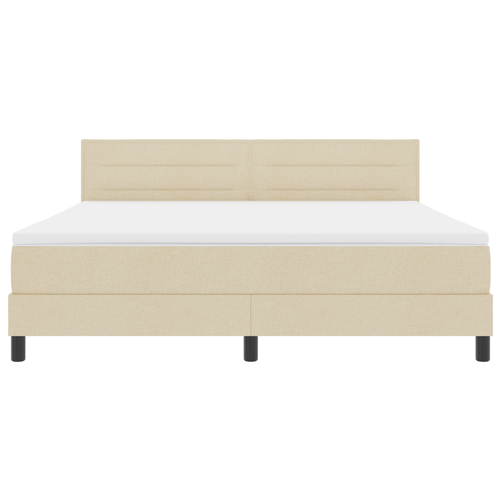 Boxspringbed met matras en LED stof crèmekleurig 180x200 cm