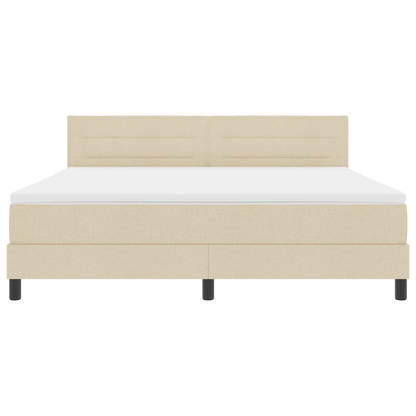 Boxspringbed met matras en LED stof crèmekleurig 180x200 cm