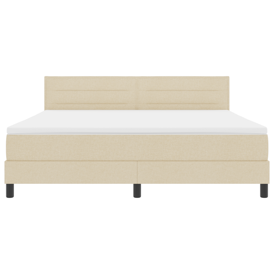 Boxspringbed met matras en LED stof crèmekleurig 180x200 cm