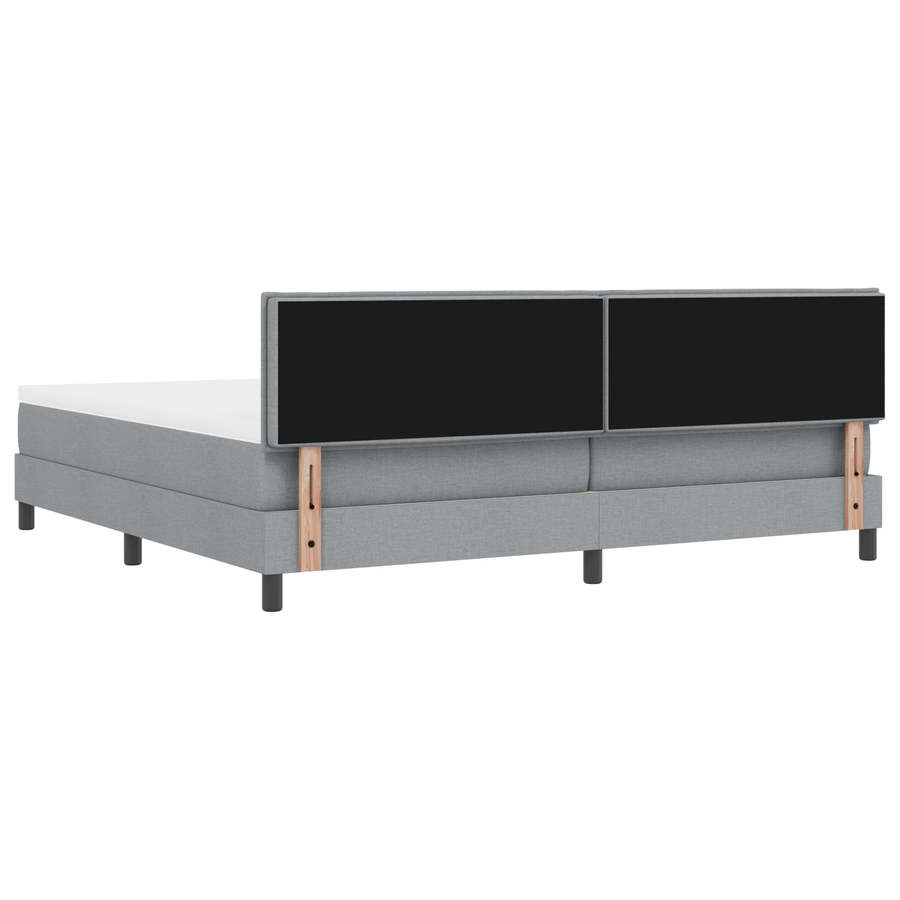 Boxspringbed met matras en LED stof lichtgrijs 200x200 cm
