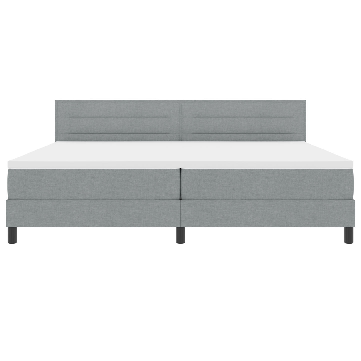 Boxspringbed met matras en LED stof lichtgrijs 200x200 cm