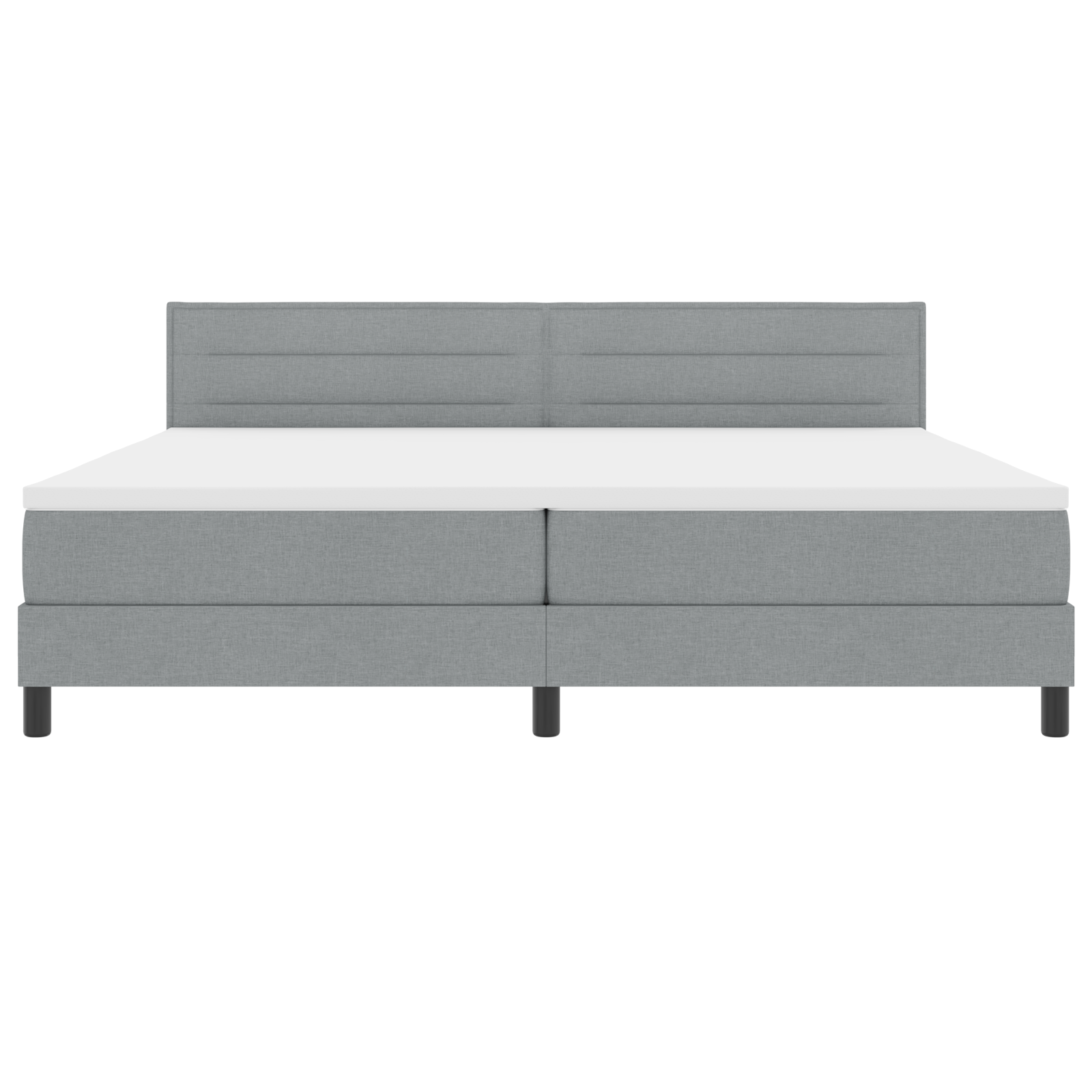Boxspringbed met matras en LED stof lichtgrijs 200x200 cm