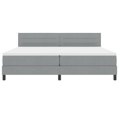 Boxspringbed met matras en LED stof lichtgrijs 200x200 cm