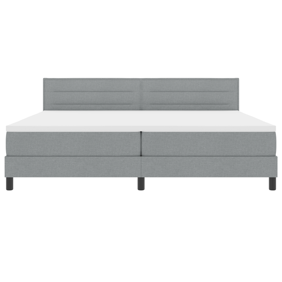 Boxspringbed met matras en LED stof lichtgrijs 200x200 cm