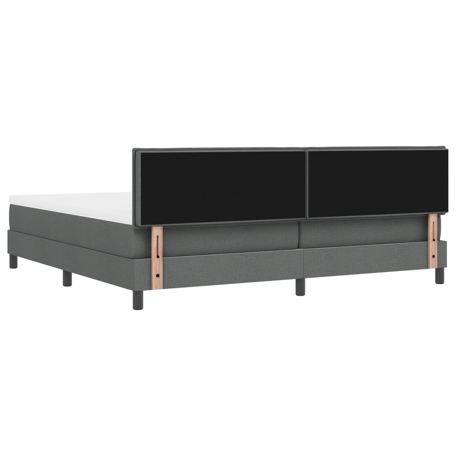 Boxspringbed met matras en LED stof donkergrijs 200x200 cm