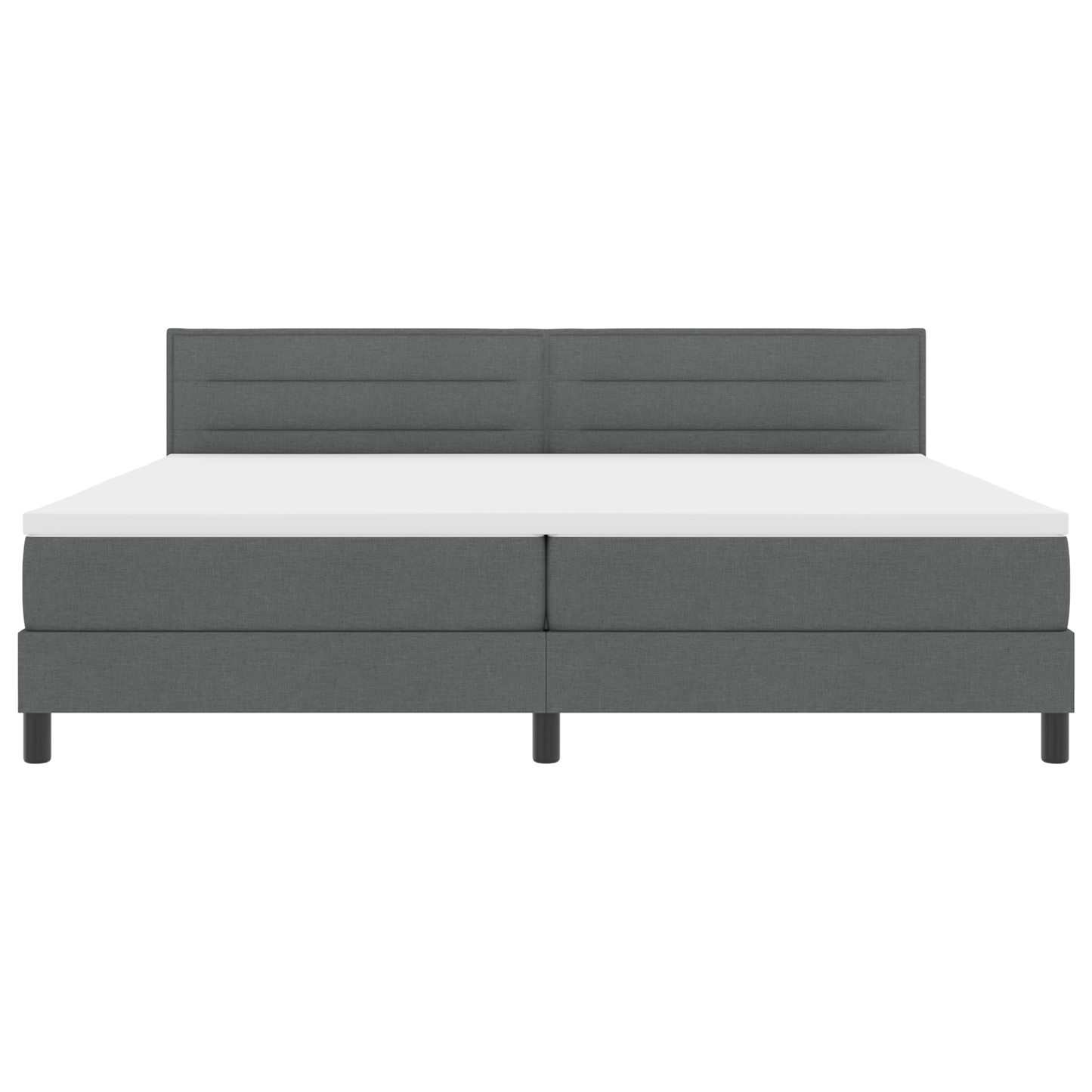 Boxspringbed met matras en LED stof donkergrijs 200x200 cm