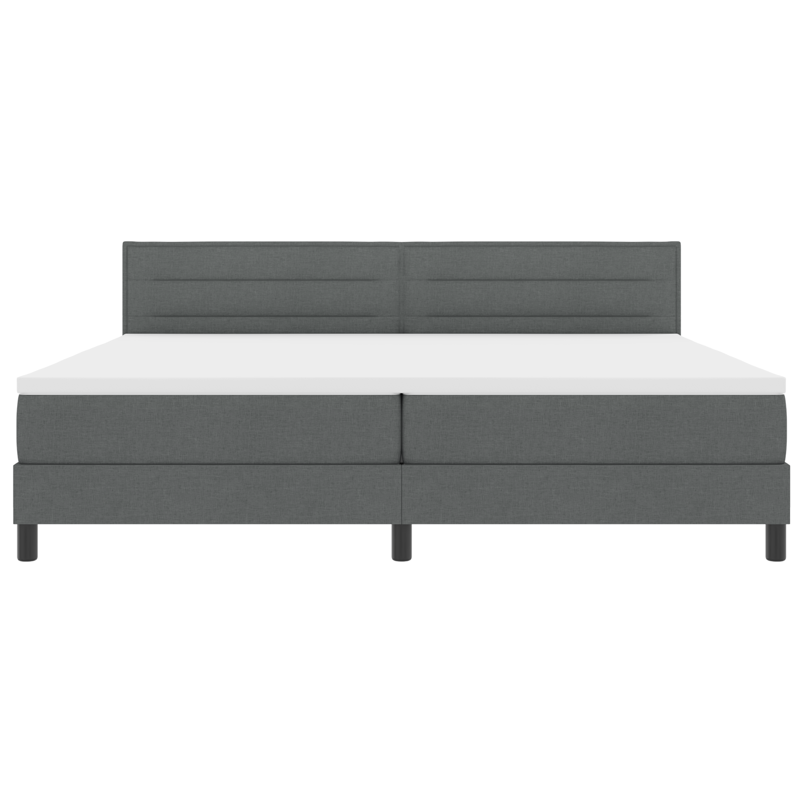 Boxspringbed met matras en LED stof donkergrijs 200x200 cm