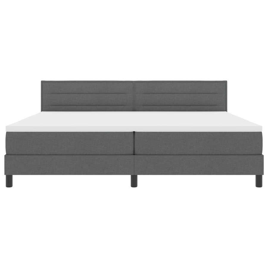 Boxspringbed met matras en LED stof donkergrijs 200x200 cm