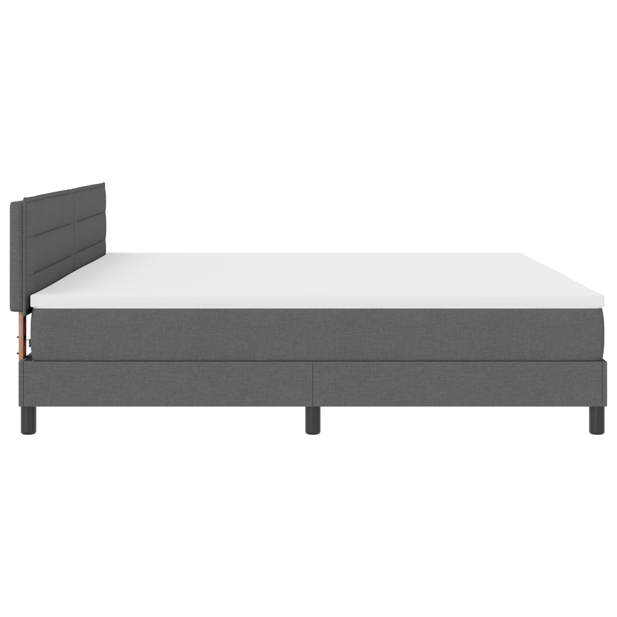 Boxspringbed met matras en LED stof donkergrijs 200x200 cm