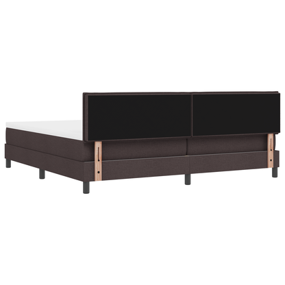 Boxspringbed met matras en LED stof donkerbruin 200x200 cm