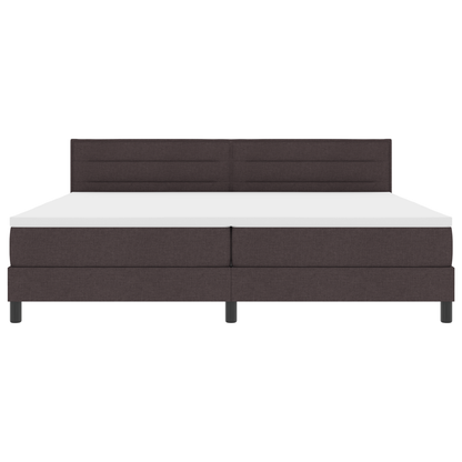 Boxspringbed met matras en LED stof donkerbruin 200x200 cm