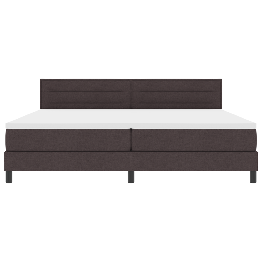 Boxspringbed met matras en LED stof donkerbruin 200x200 cm