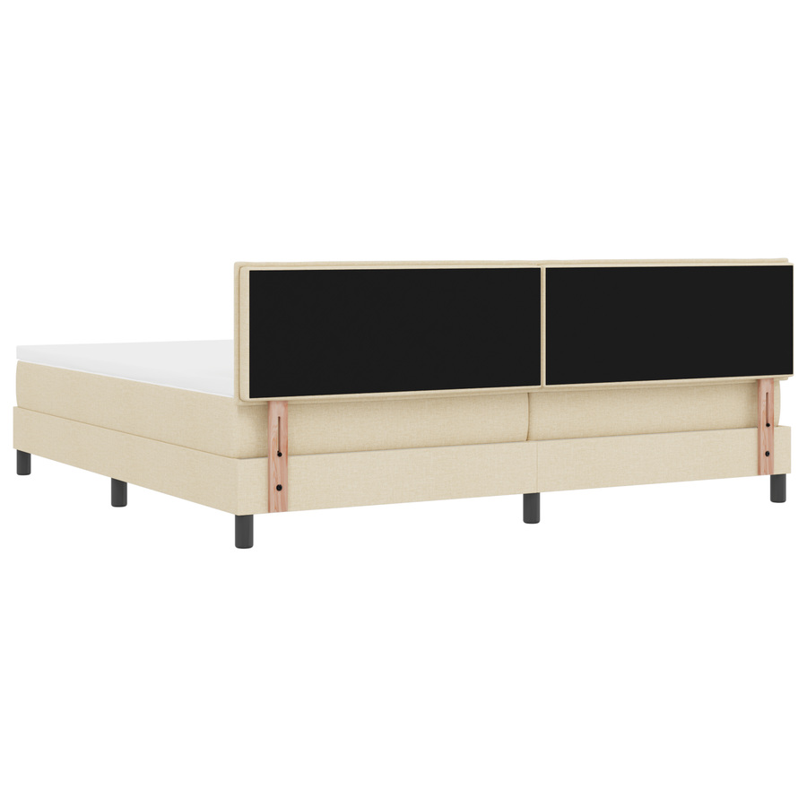 Boxspringbed met matras en LED stof crèmekleurig 200x200 cm