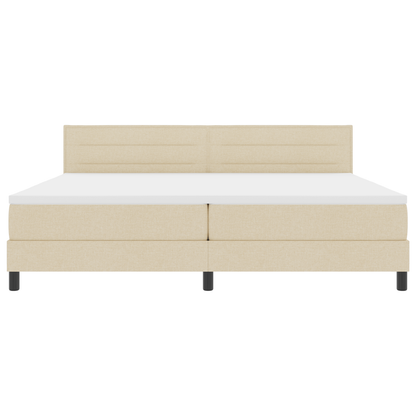 Boxspringbed met matras en LED stof crèmekleurig 200x200 cm