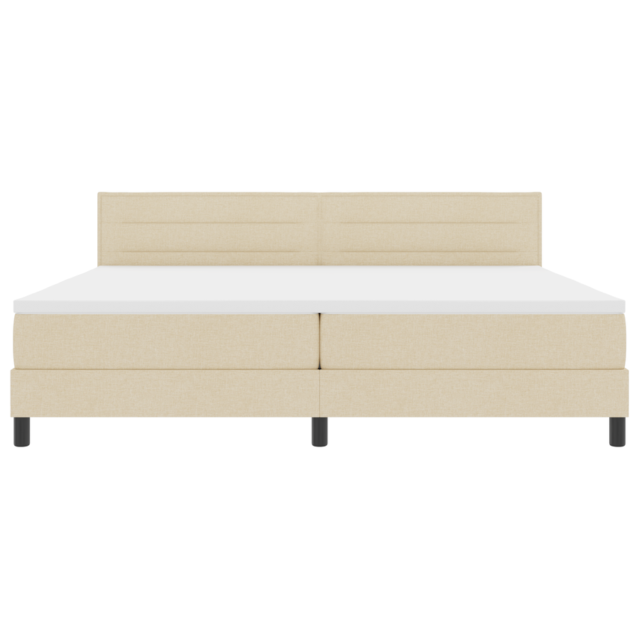 Boxspringbed met matras en LED stof crèmekleurig 200x200 cm