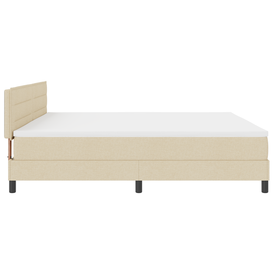 Boxspringbed met matras en LED stof crèmekleurig 200x200 cm