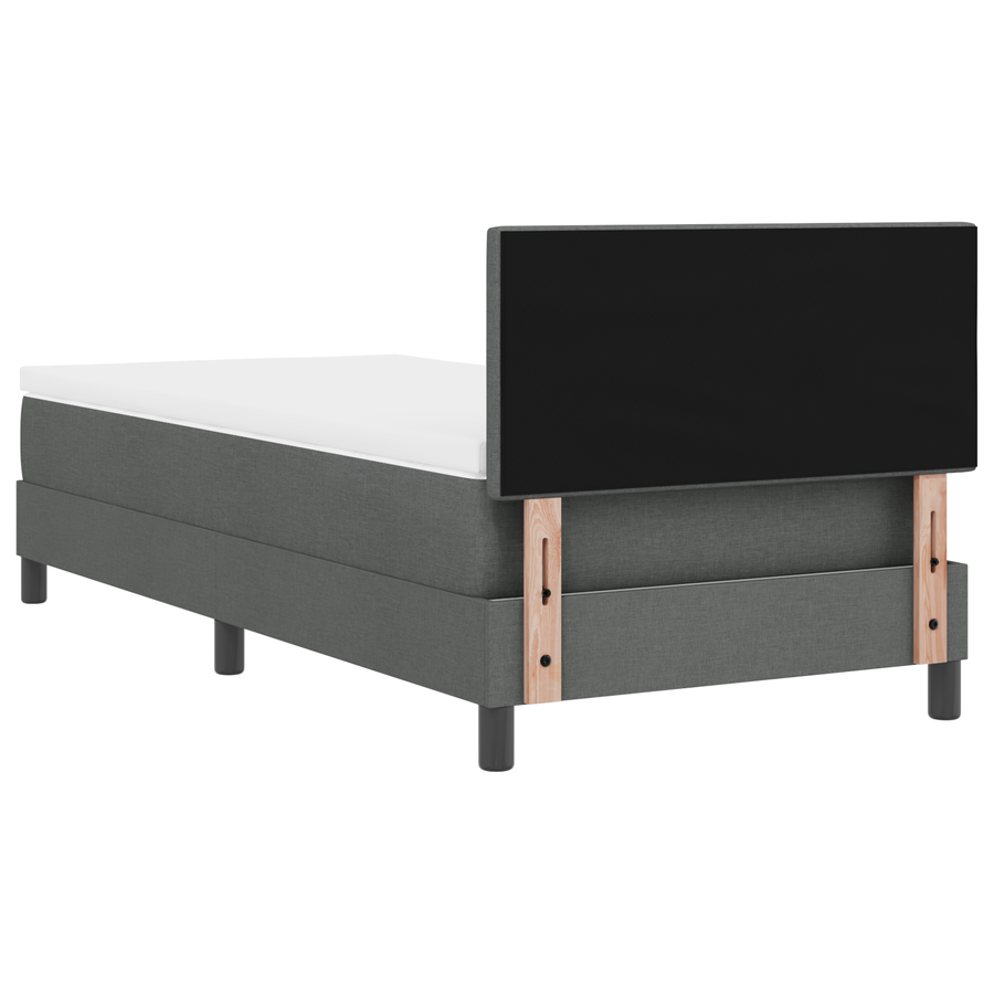 Boxspringbed met Matras & LED Donkergrijs 80x200 cm Stof