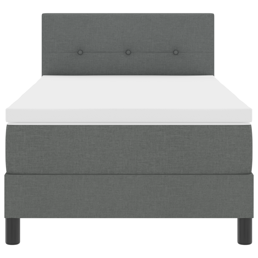 Boxspringbed met Matras & LED Donkergrijs 80x200 cm Stof