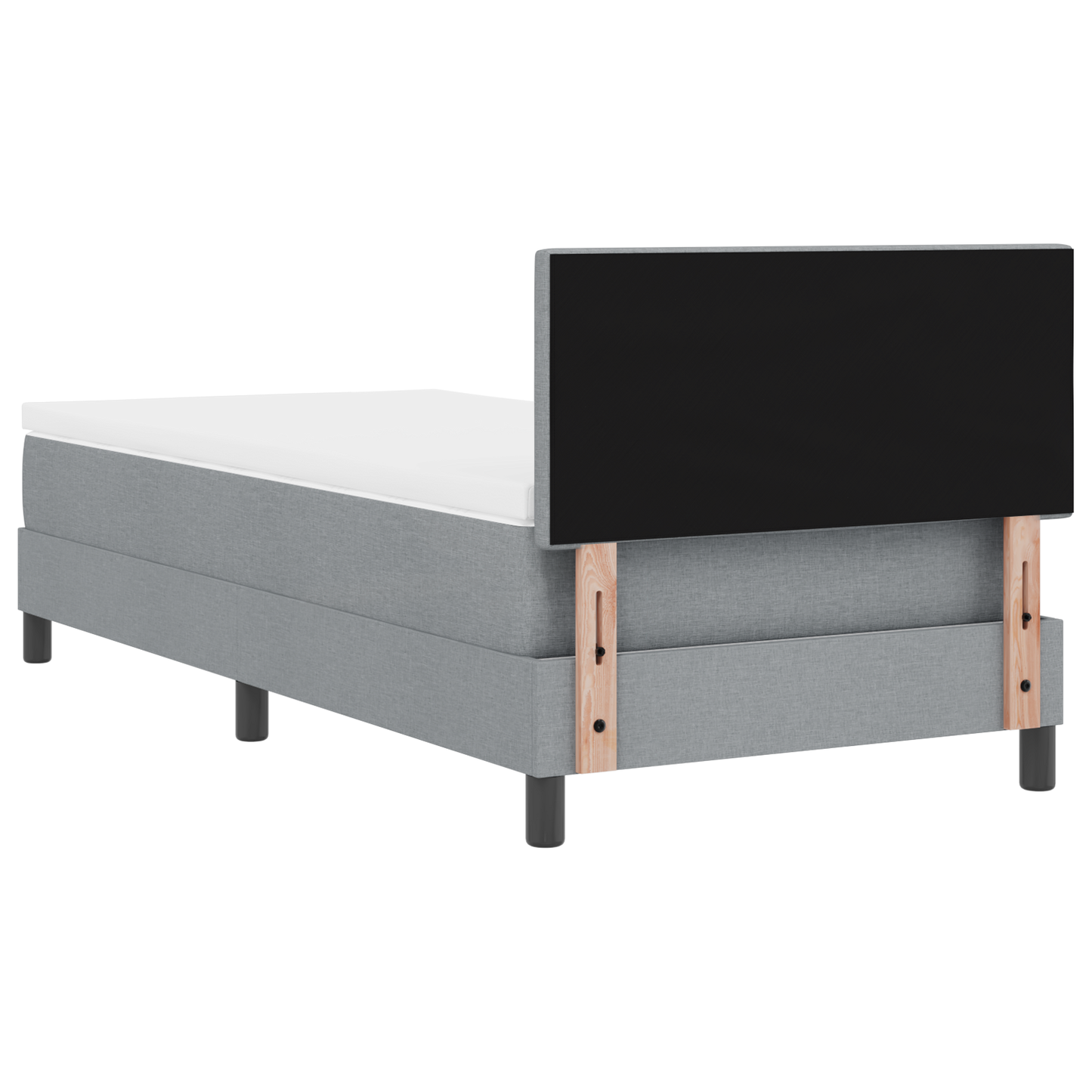 Boxspringbed met matras en LED stof lichtgrijs 90x190 cm