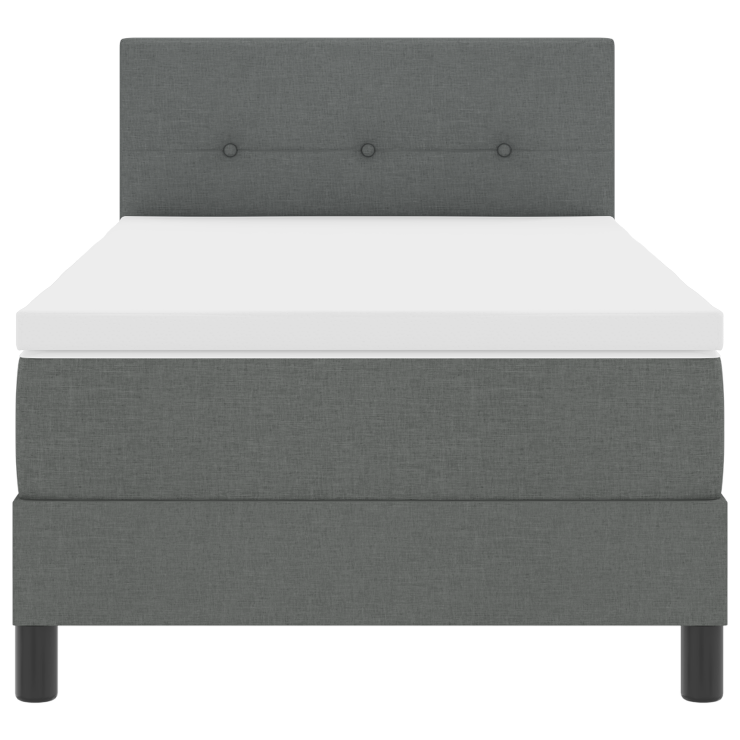 Boxspringbed met matras en LED stof donkergrijs 90x190 cm