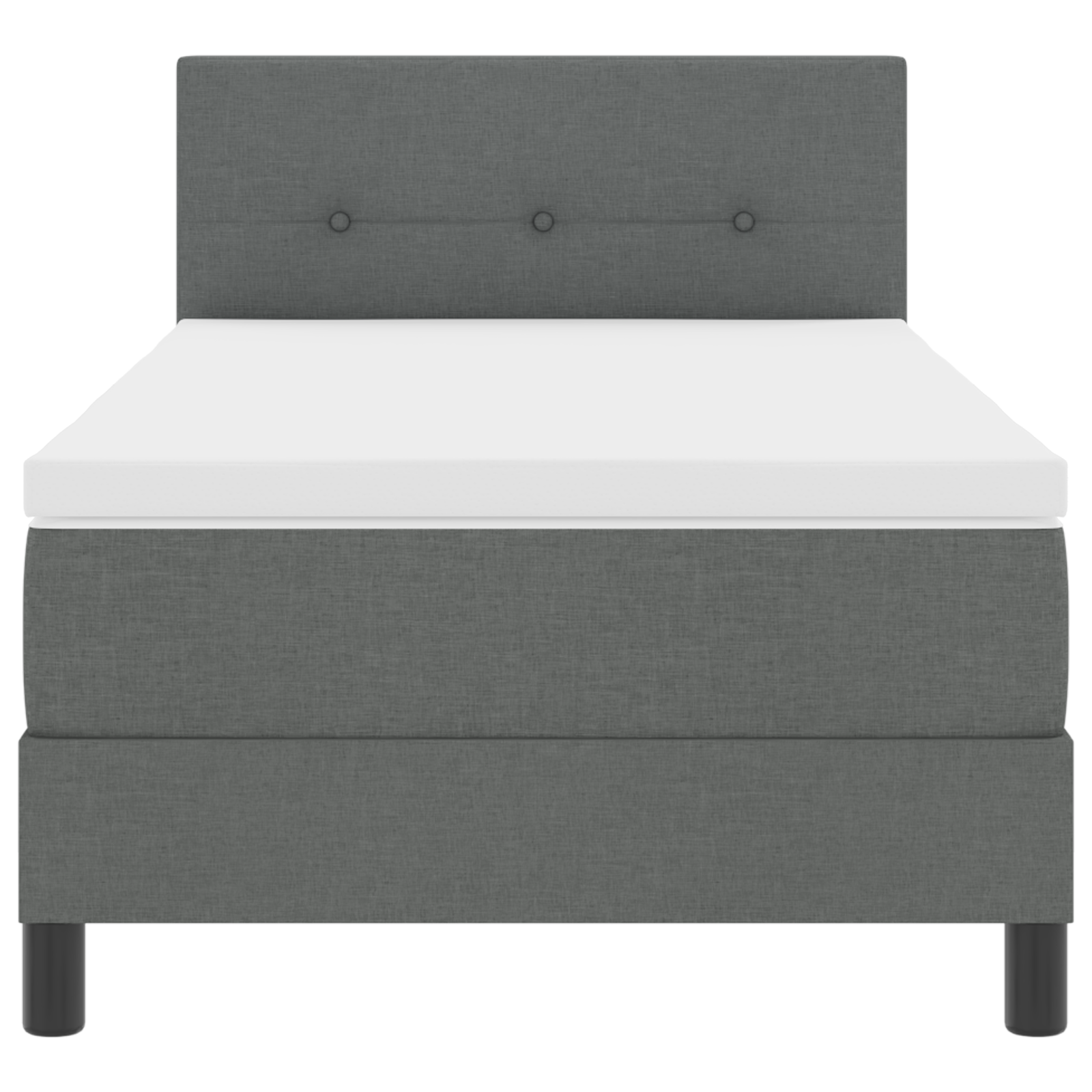 Boxspringbed met matras en LED stof donkergrijs 90x190 cm
