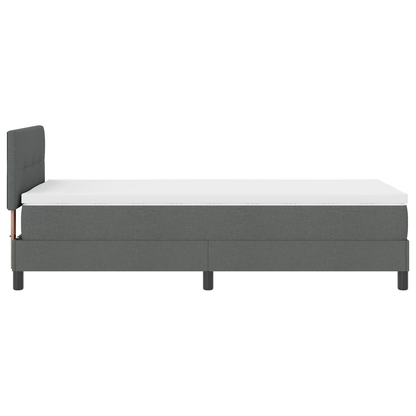Boxspringbed met matras en LED stof donkergrijs 90x190 cm