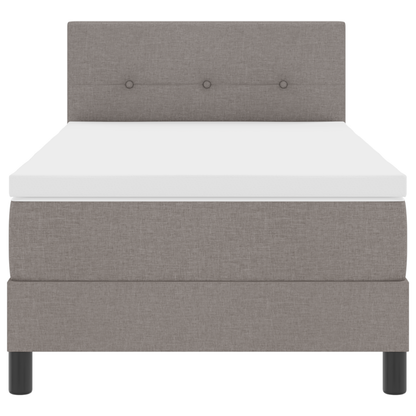 Boxspringbed met matras en LED stof taupe 90x200 cm