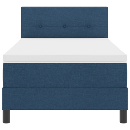 Boxspringbed met matras en LED stof blauw 90x200 cm