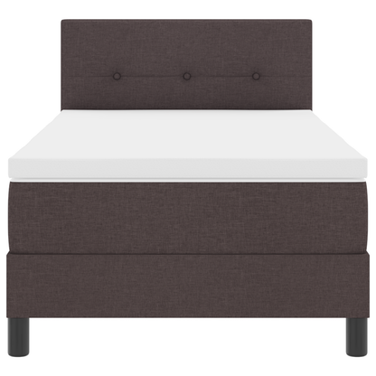 Boxspringbed met matras en LED stof donkerbruin 100x200 cm