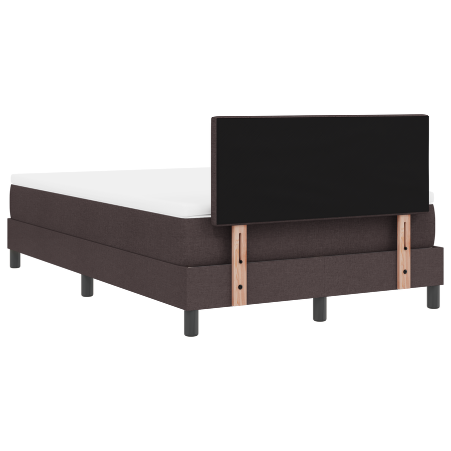 Boxspringbed met matras en LED stof donkerbruin 120x200 cm