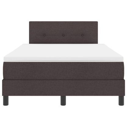 Boxspringbed met matras en LED stof donkerbruin 120x200 cm