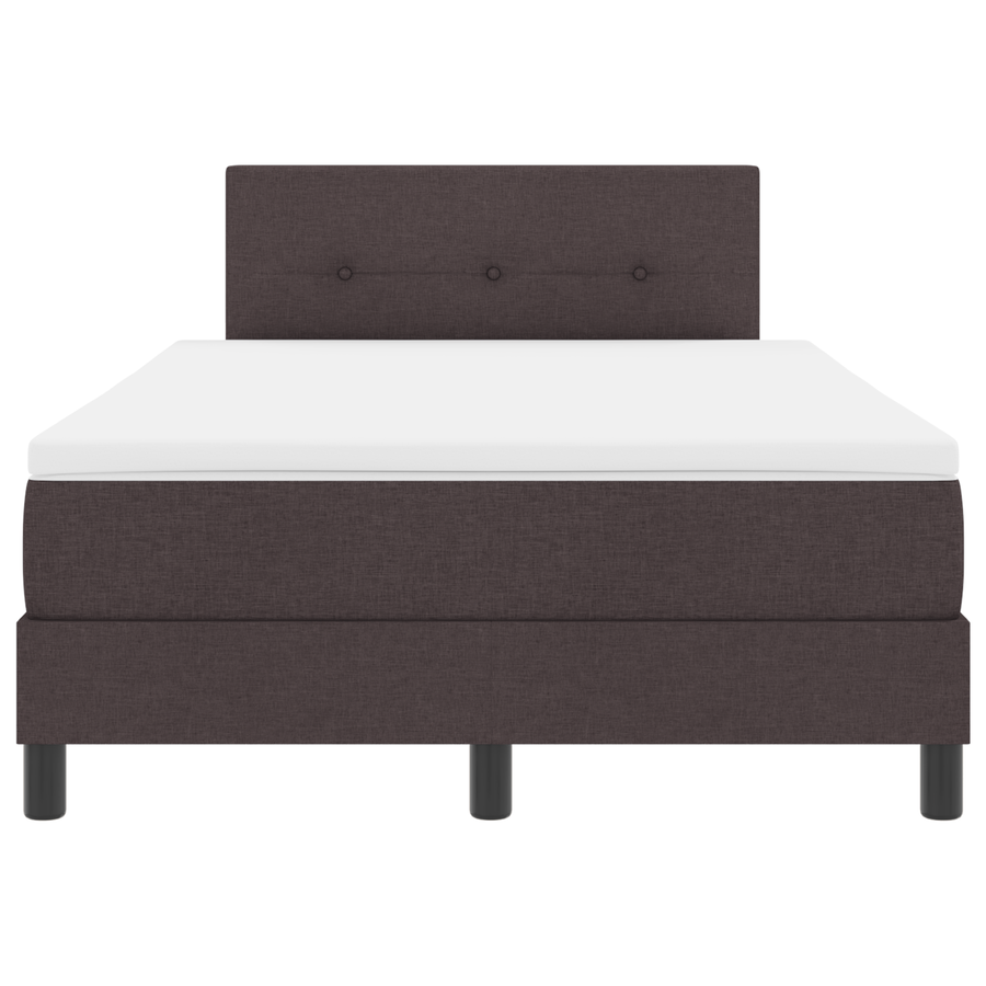 Boxspringbed met matras en LED stof donkerbruin 120x200 cm