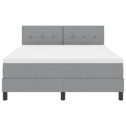 Boxspringbed met matras en LED stof lichtgrijs 140x190 cm