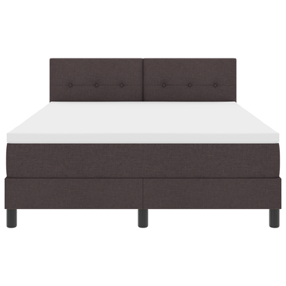 Boxspringbed met matras en LED stof donkerbruin 140x190 cm