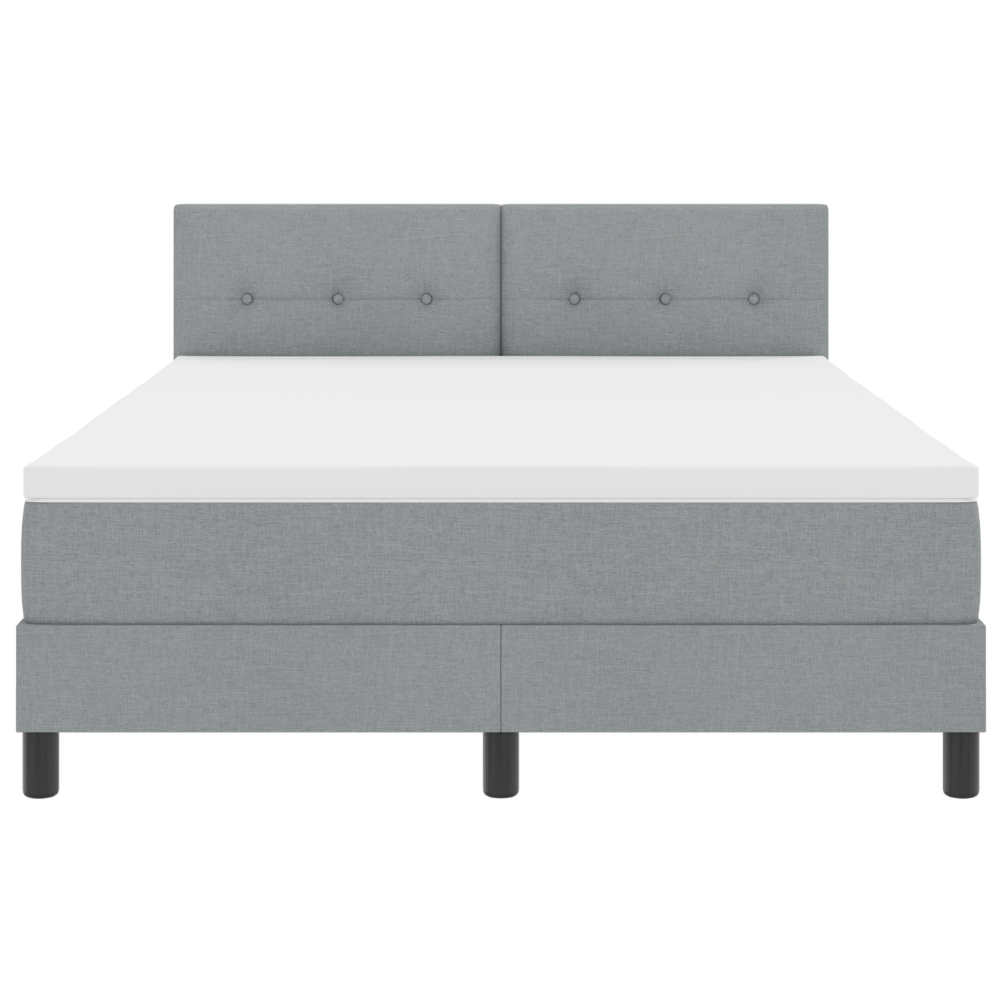 Boxspringbed met matras en LED stof lichtgrijs 140x200 cm