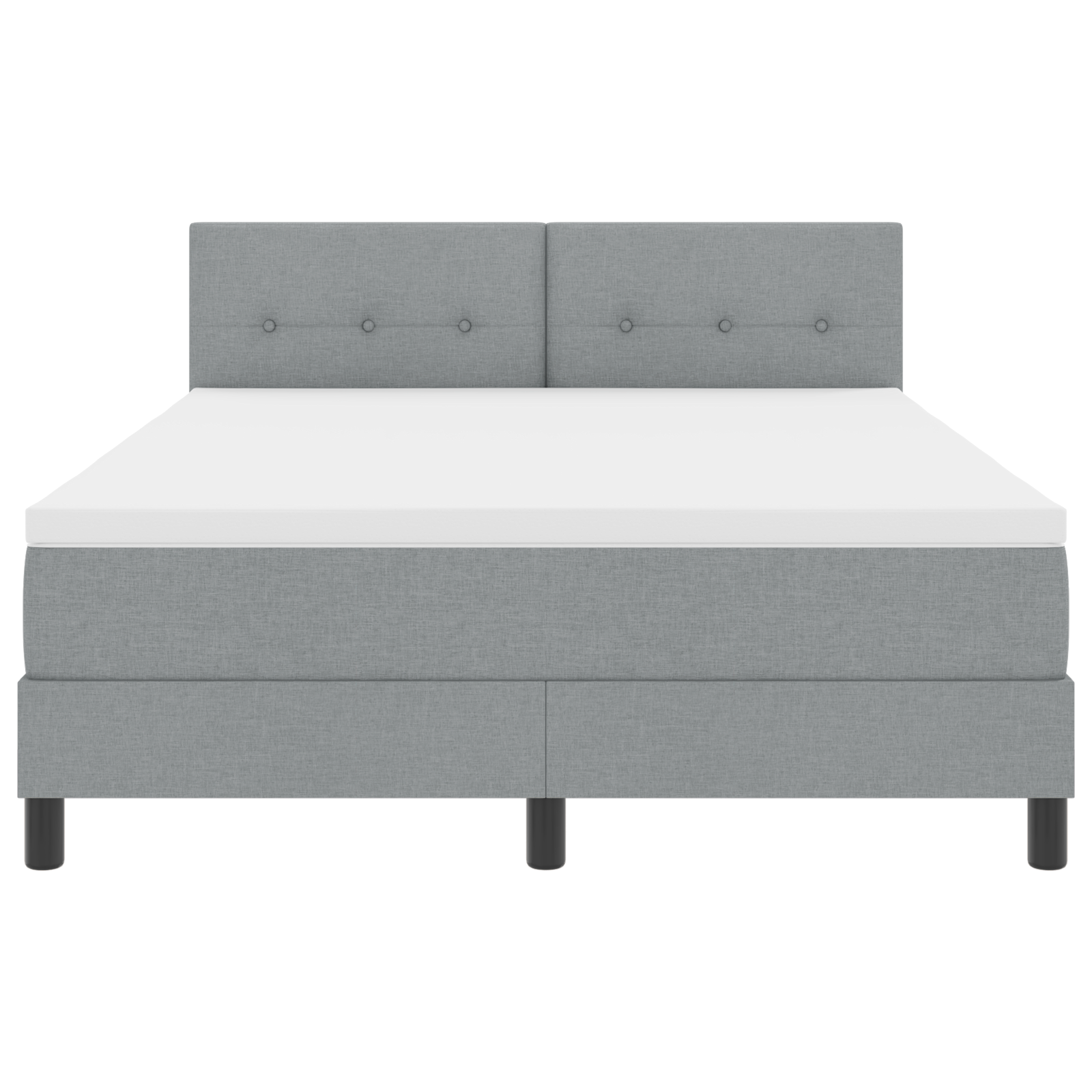 Boxspringbed met matras en LED stof lichtgrijs 140x200 cm