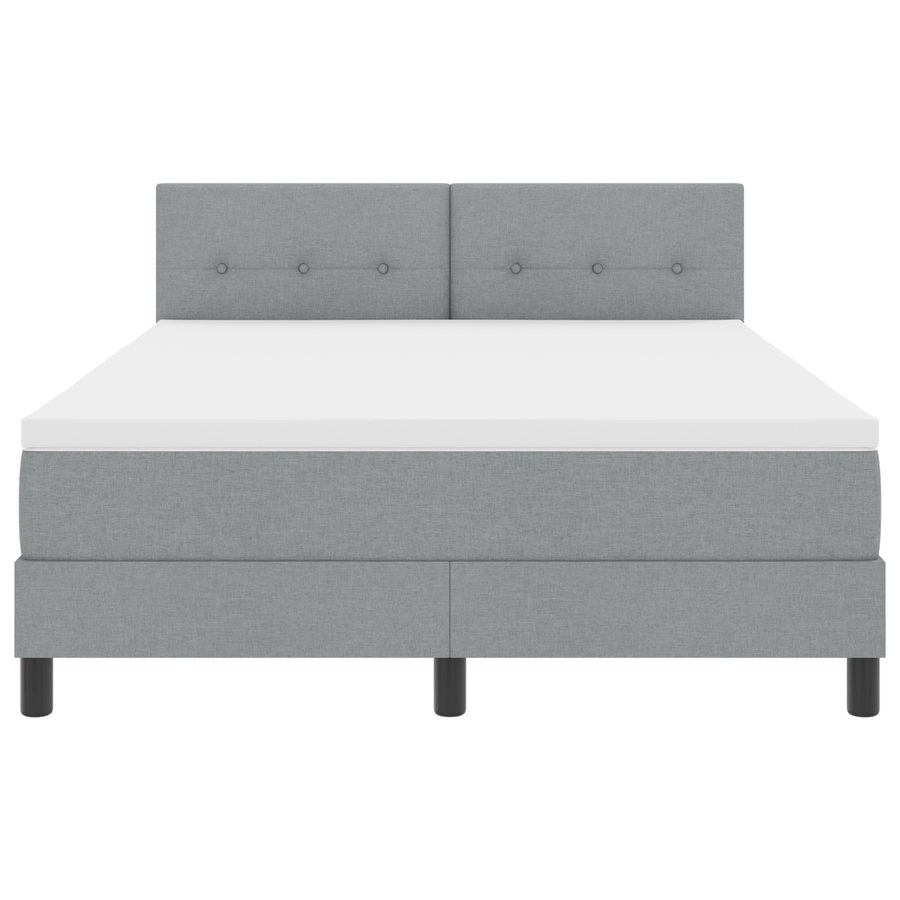 Boxspringbed met matras en LED stof lichtgrijs 140x200 cm