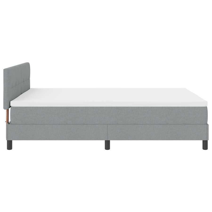 Boxspringbed met matras en LED stof lichtgrijs 140x200 cm
