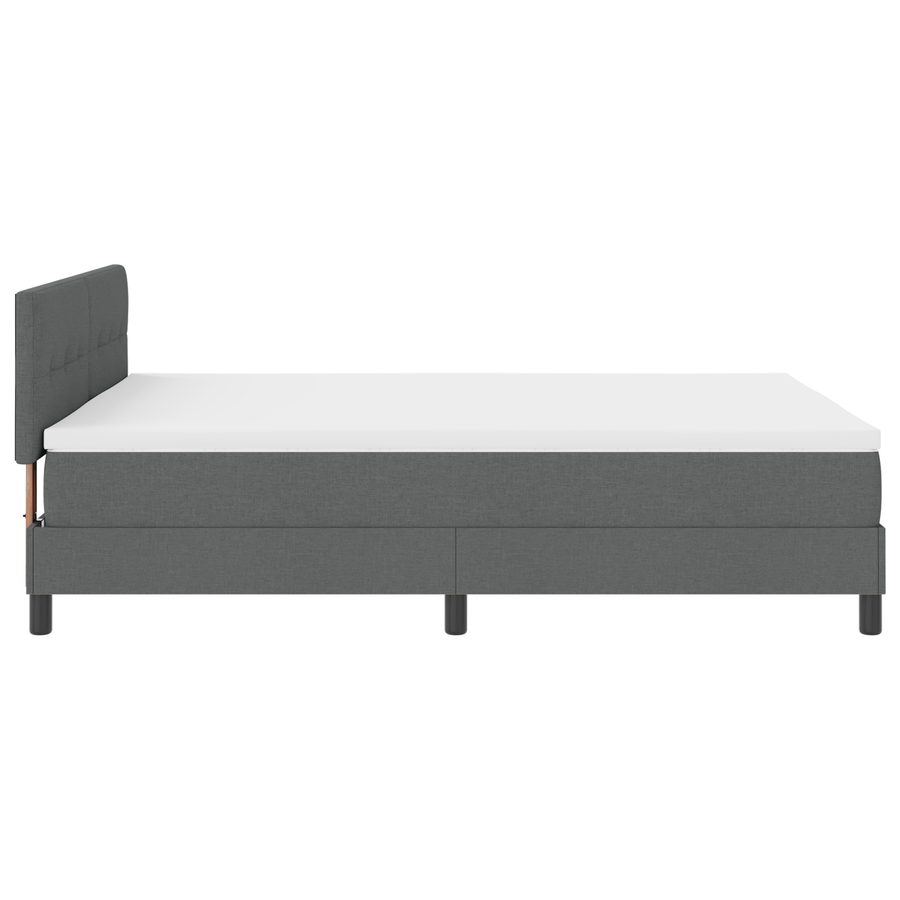 Boxspringbed met matras en LED stof donkergrijs 140x200 cm