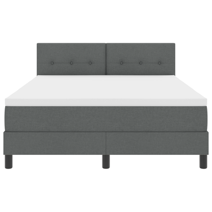 Boxspringbed met matras en LED stof donkergrijs 160x200 cm