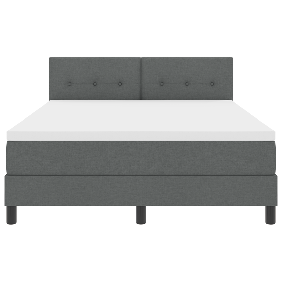 Boxspringbed met matras en LED stof donkergrijs 160x200 cm