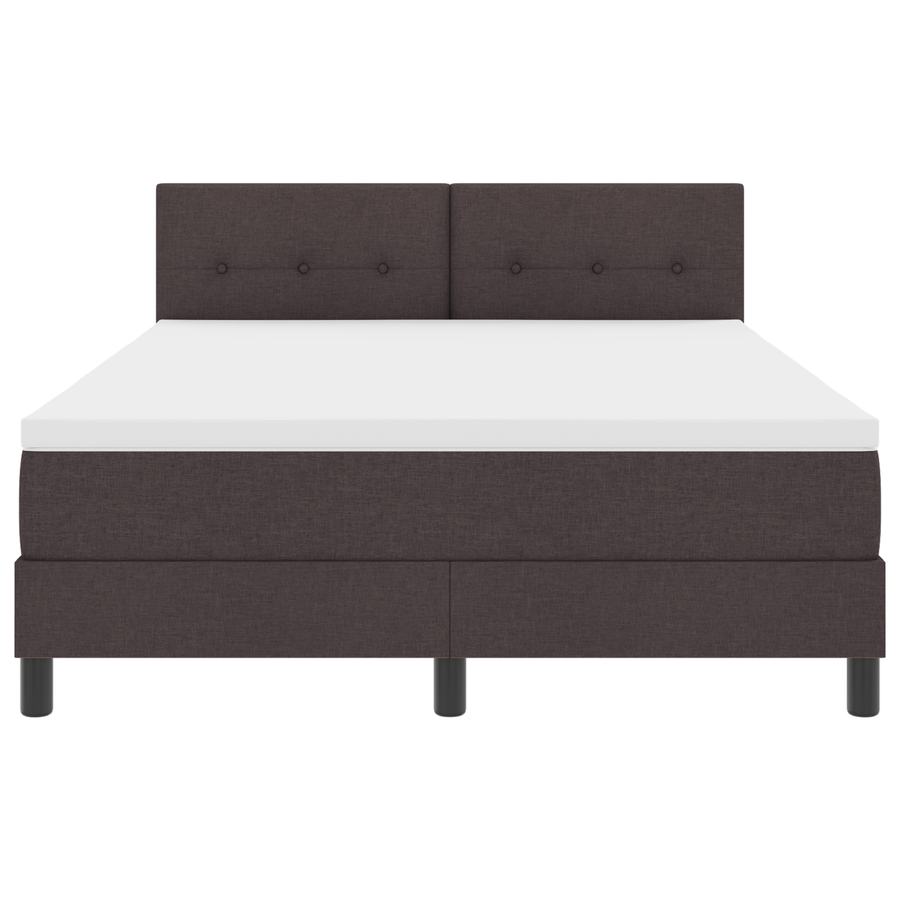 Boxspringbed met matras en LED stof donkerbruin 160x200 cm