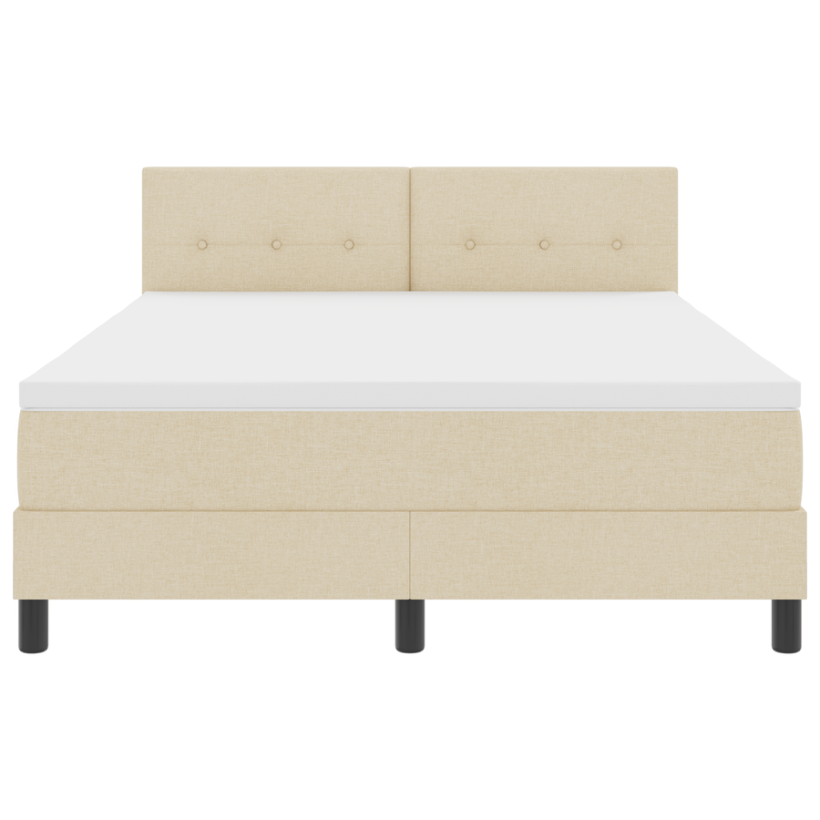Boxspringbed met matras en LED stof crèmekleurig 160x200 cm