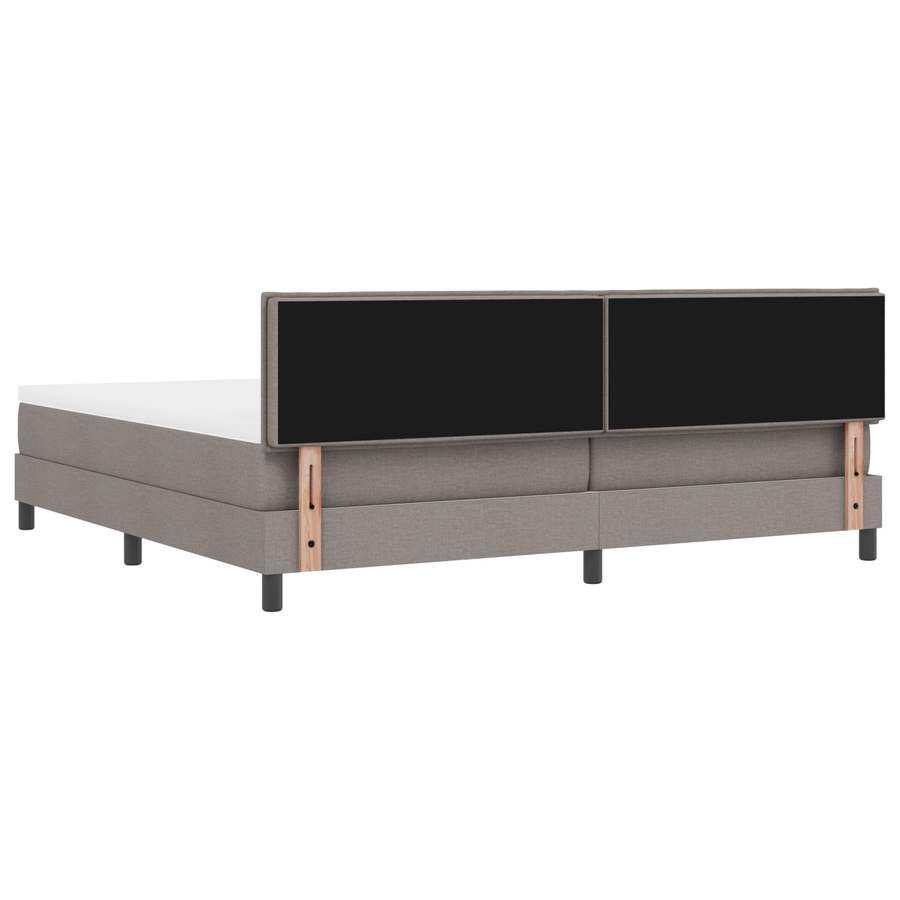 Boxspringbed met matras en LED stof taupe 200x200 cm