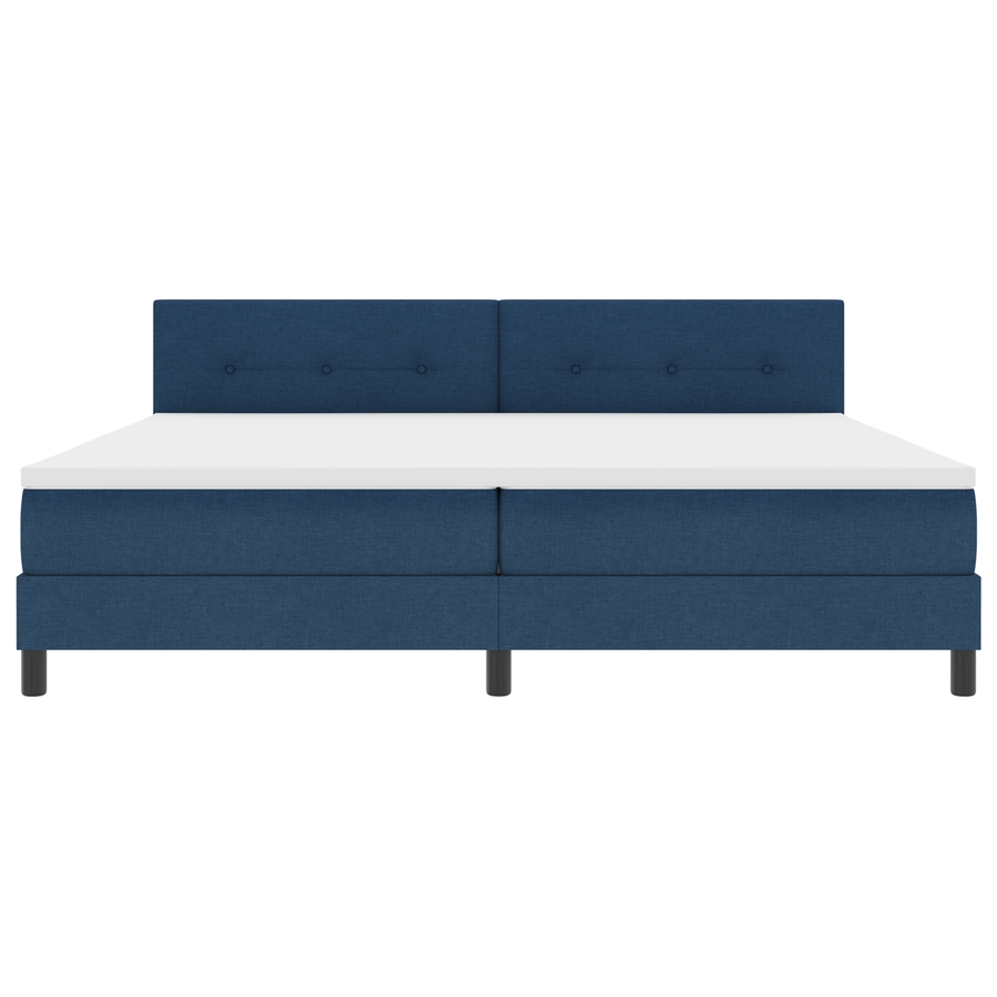 Boxspringbed met matras en LED stof blauw 200x200 cm