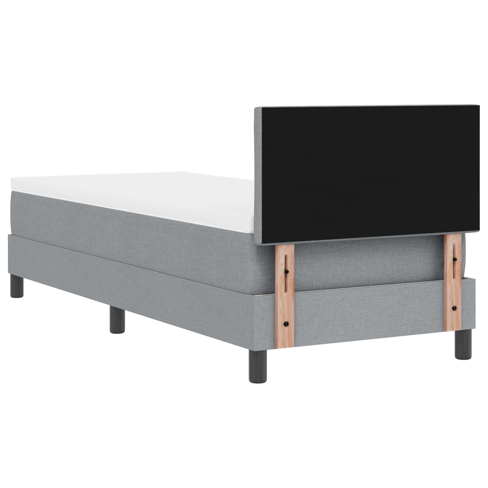 Boxspring Bed met Matras & LED Licht Grijs 80x200 cm Stof