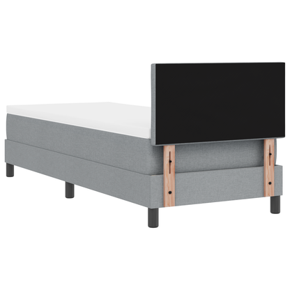 Boxspring Bed met Matras & LED Licht Grijs 80x200 cm Stof