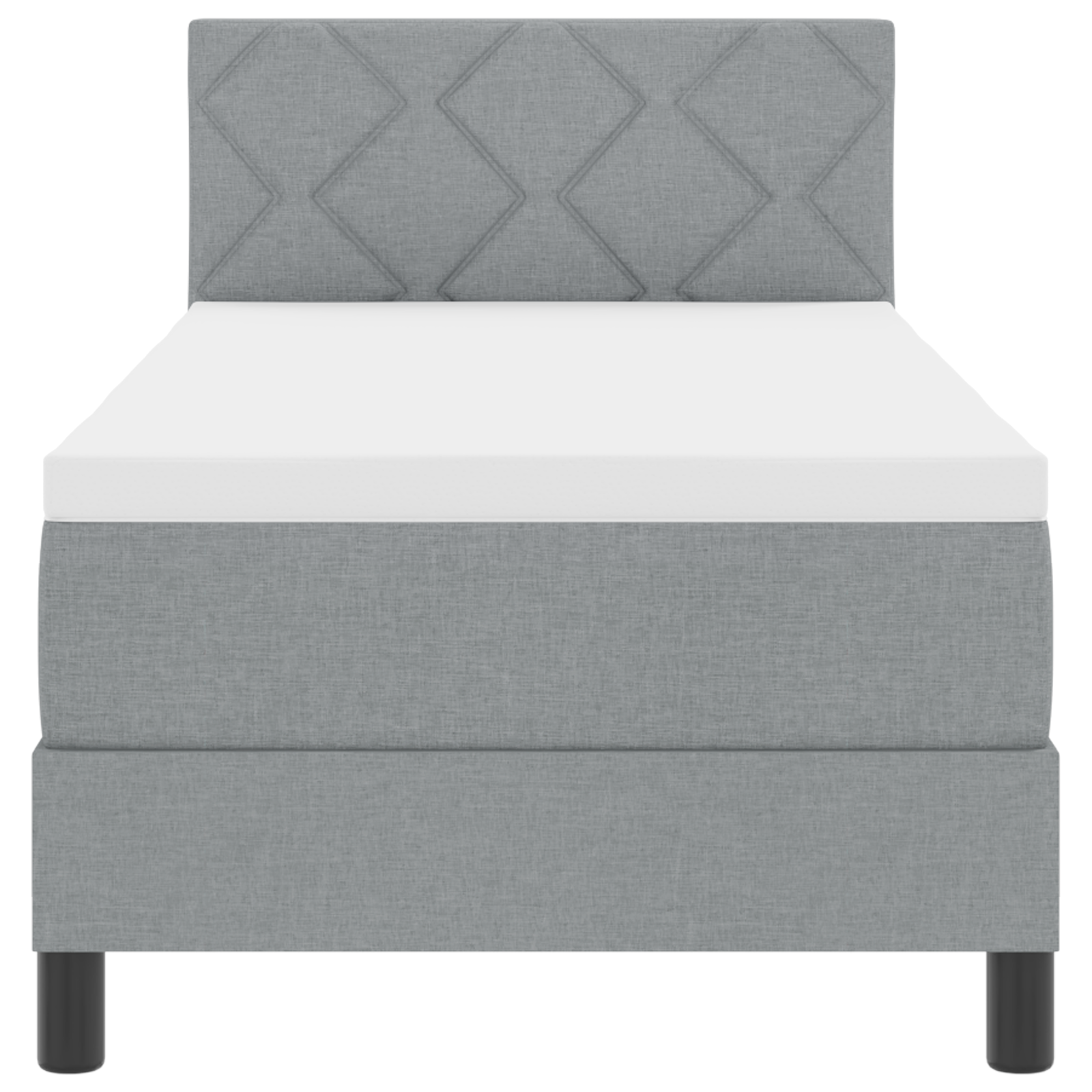 Boxspring Bed met Matras & LED Licht Grijs 80x200 cm Stof